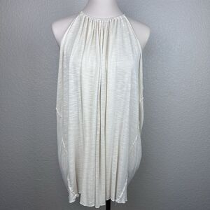 We The Free People Top Beige Halter Oversized Coverup Tunic Size M